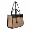 Bolso de playa para mujer 045g 01 napa negro+rafia caramelo