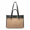 Bolso de playa para mujer 045g 01 napa negro+rafia caramelo