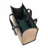 Bolso de playa para mujer 045g 01 napa negro+rafia caramelo