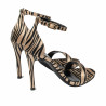 Sandalias de mujer 1349 satén cebra beige