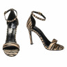 Sandalias de mujer 1349 satén cebra beige