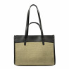 Bolso de mujer de playa 045g 01 negro napa+rafia sand olive