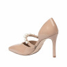 Zapatos elegantes de mujer 1350 charol beige