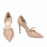 Zapatos elegantes de mujer 1350 charol beige
