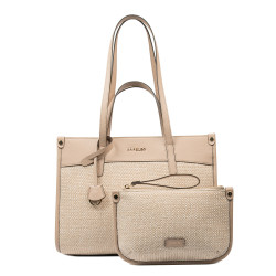 Bolso de playa para mujer 045g nude+rafia