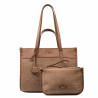 Bolso de playa para mujer 045g camel + rafia caramelo