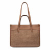 Bolso de playa para mujer 045g camel + rafia caramelo