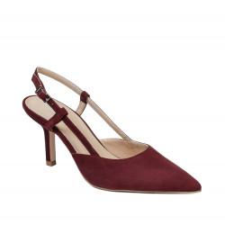 Sandalias de mujer 1344 burdeos de ante
