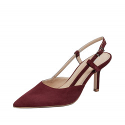 Sandalias de mujer 1344 burdeos de ante