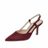 Sandalias de mujer 1344 burdeos de ante