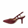Sandalias de mujer 1344 burdeos de ante