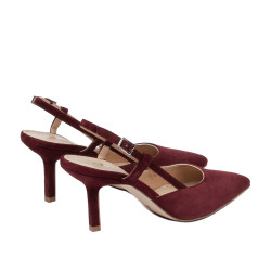 Sandalias de mujer 1344 burdeos de ante
