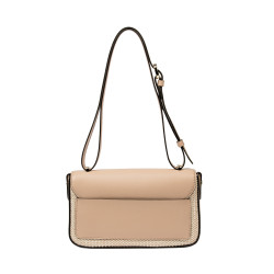 Bolso de mujer de hombro 046g nude+rafia
