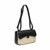 Bolso de mujer de hombro 046g 01 negro napa+rafia