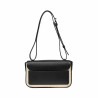 Bolso de mujer de hombro 046g 01 negro napa+rafia
