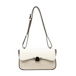 Bolso de mujer al hombro 046g 01 panna+rafia