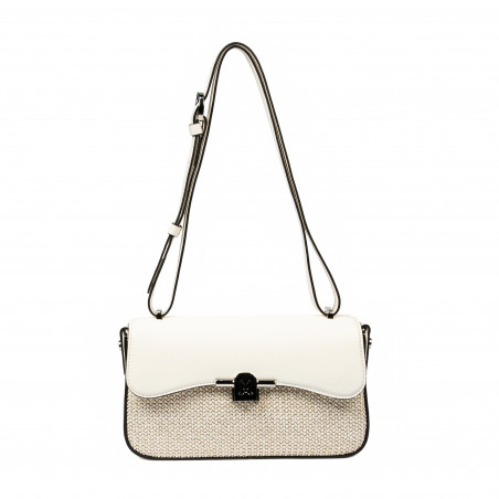 Bolso de mujer al hombro 046g 01 panna+rafia