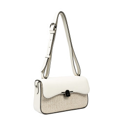 Bolso de mujer al hombro 046g 01 panna+rafia