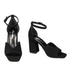 Sandalias mujer 1346 negro terciopelo