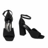 Sandalias mujer 1346 negro terciopelo