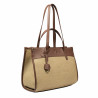 Bolso de playa para mujer 045g marrón coñac+rafia