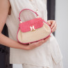 Bolso de mano para dama 042g gamuza rosa frambuesa+rafia lifestyle