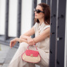 Bolso de mano para dama 042g gamuza rosa frambuesa+rafia lifestyle
