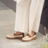 Zapatos casuales de mujer 6092 rafia beige combinada lifestyle