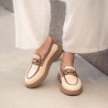 Zapatos casuales de mujer 6092 rafia beige combinada lifestyle