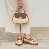Zapatos casuales de mujer 6092 rafia beige combinada lifestyle