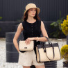 Bolso de playa para mujer 045g negro napa+rafia lifestyle