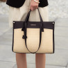 Bolso de playa para mujer 045g negro napa+rafia lifestyle