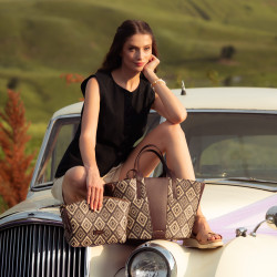 Bolso de playa para mujer 044g rafia cacao lifestyle
