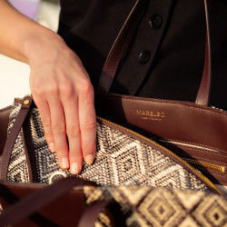 Bolso de playa para mujer 044g rafia cacao lifestyle