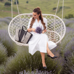 Bolsa de playa para mujer 044g 01 de rafia negro lifestyle