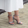 Sandalias de dama 1349 satén cebra blanco lifestyle