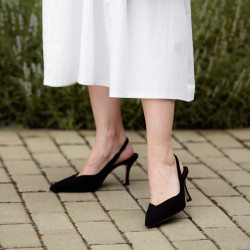 Sandalias de mujer 1343 negro terciopelo lifestyle