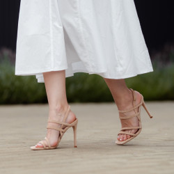 Sandalias mujer 1345 beige ante lifestyle