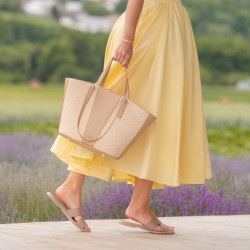 Bolso de playa para dama 044g nude+rafia lifestyle