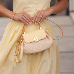Bolso de mano para mujer 042g amarillo mantequilla+rafia lifestyle