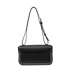 Bolso de mujer de hombro 046g 01 negro+rafia negra
