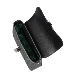 Bolso de mujer de hombro 046g 01 negro+rafia negra