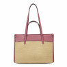 Bolso de mujer para playa 045g 01 color frambuesa+rafia