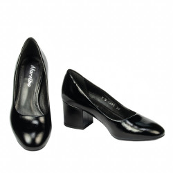 Zapatos elegantes de mujer 1356 charol negro