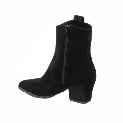 Botas de tacón para mujer 1411-1 negro terciopelo