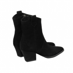 Botas de tacón para mujer 1411-1 negro terciopelo
