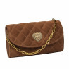 Bolso de hombro para dama 048g gamuza marrón