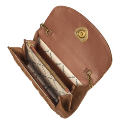 Bolso de hombro para dama 048g gamuza marrón