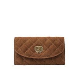 Bolso de hombro para dama 048g gamuza marrón
