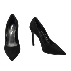 Zapatos elegantes de mujer 1302 negro terciopelo